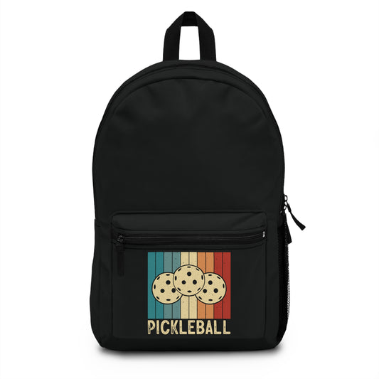 Pickleball Durable Backpack - Pickleball Retro Black