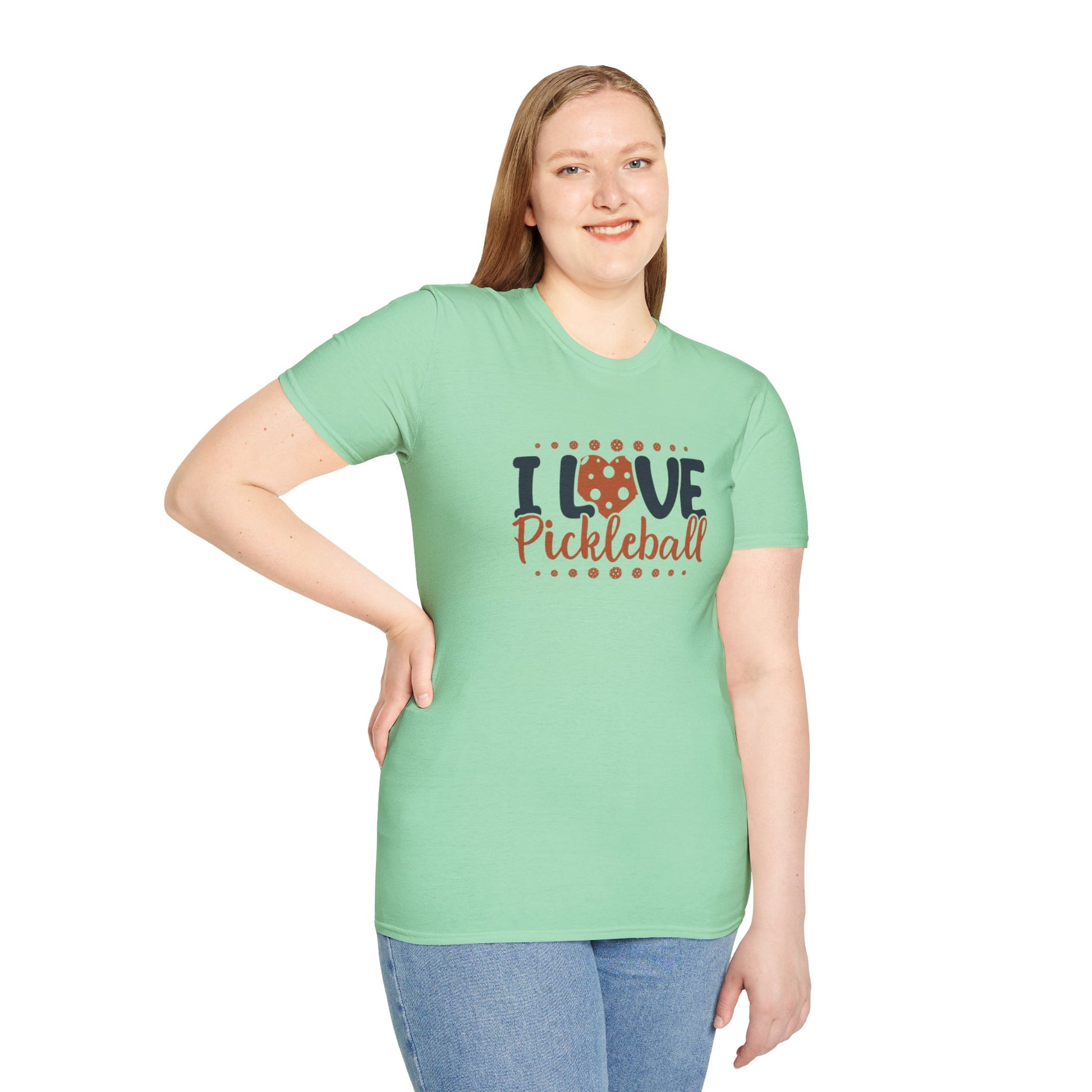 Women's Cheerful Pickleball T-shirt - I Love Pickleball