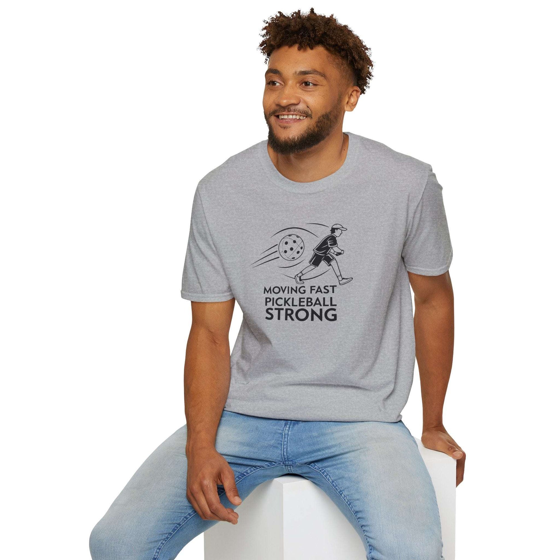 Men's Lightweight Pickleball T-shirt - Moving Fast Pickleball Strong