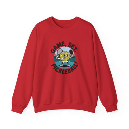 Women's Cute Pickleball Sweatshirt - Game, Set, Pickleball Red