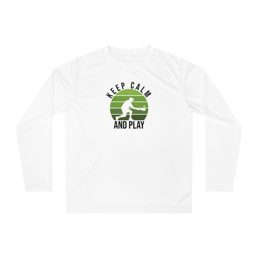 Women's Quirky Pickleball Long Sleeves top - Keep Calm and Play White