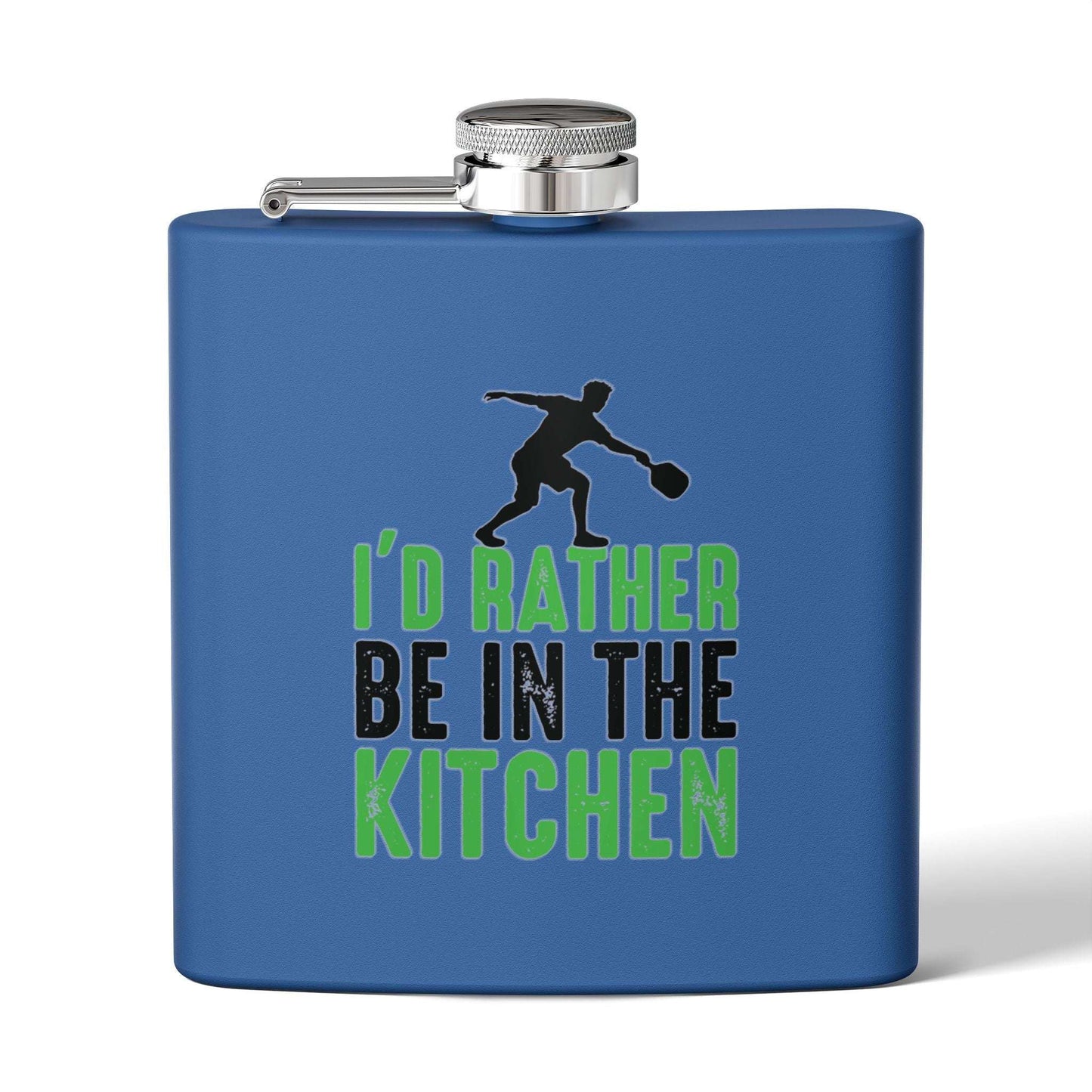 Pickleball Funny Flask - I'd Rather Be in the Kitchen Royal