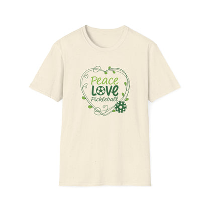 Women's Stylish Pickleball T-shirt - Peace Love Pickleball Beige