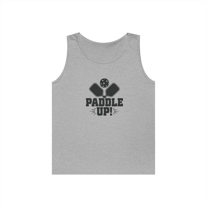 Men's Lightweight Pickleball Tank Top - Paddle Up Grey