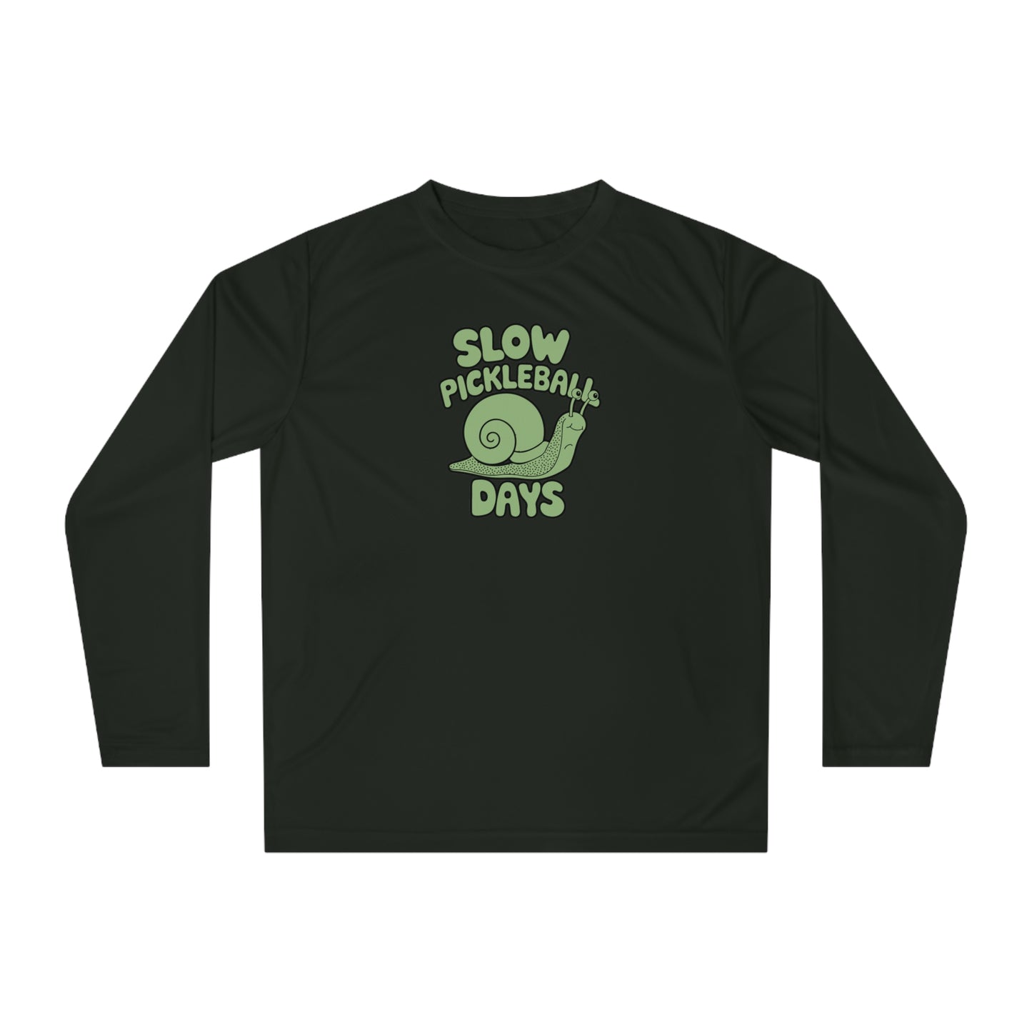 Women's Soft Pickleball Long Sleeves top - Slow Pickleball Days Black