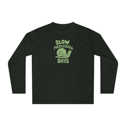 Women's Soft Pickleball Long Sleeves top - Slow Pickleball Days Black