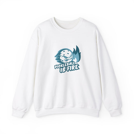 Men's Funny Pickleball Sweatshirt - Pickleball Is Fire White