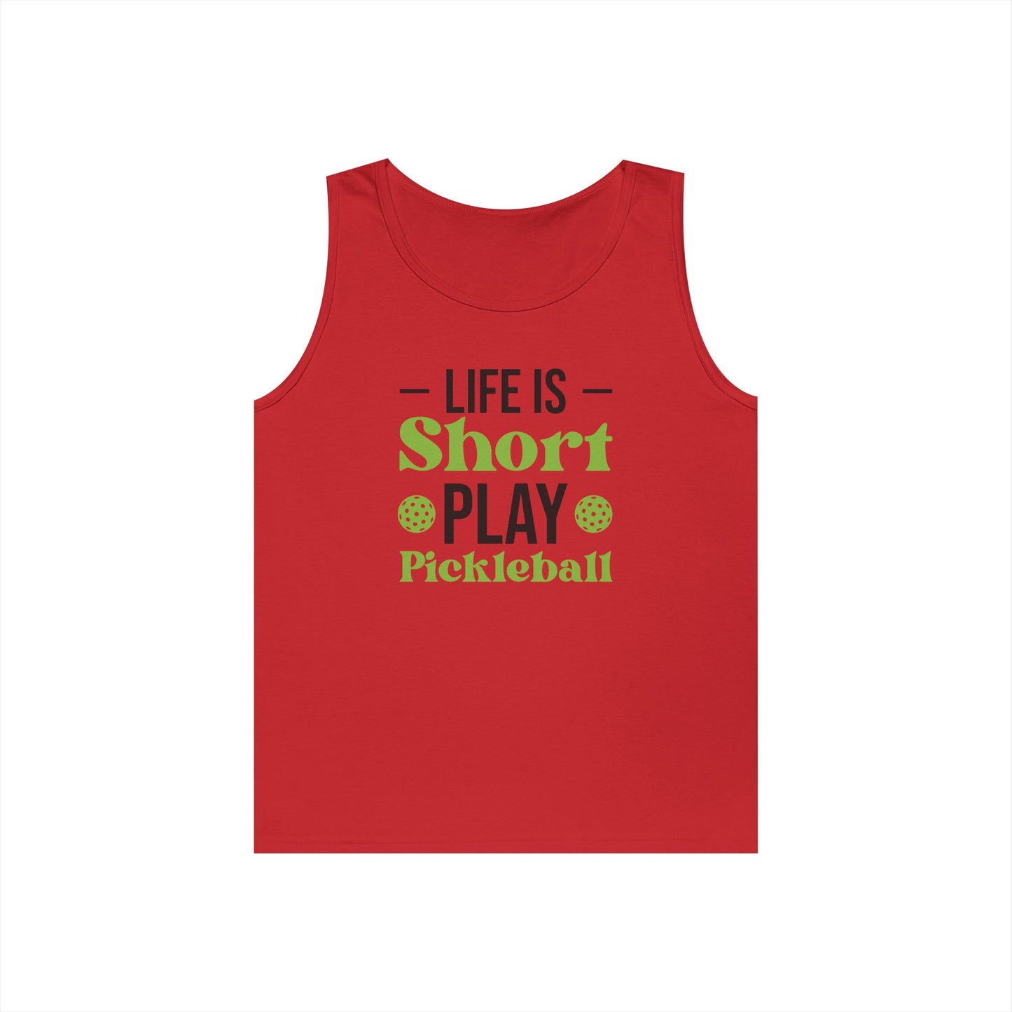 Women's Funny Pickleball Tank Top - Life Is Short Play Pickleball Red