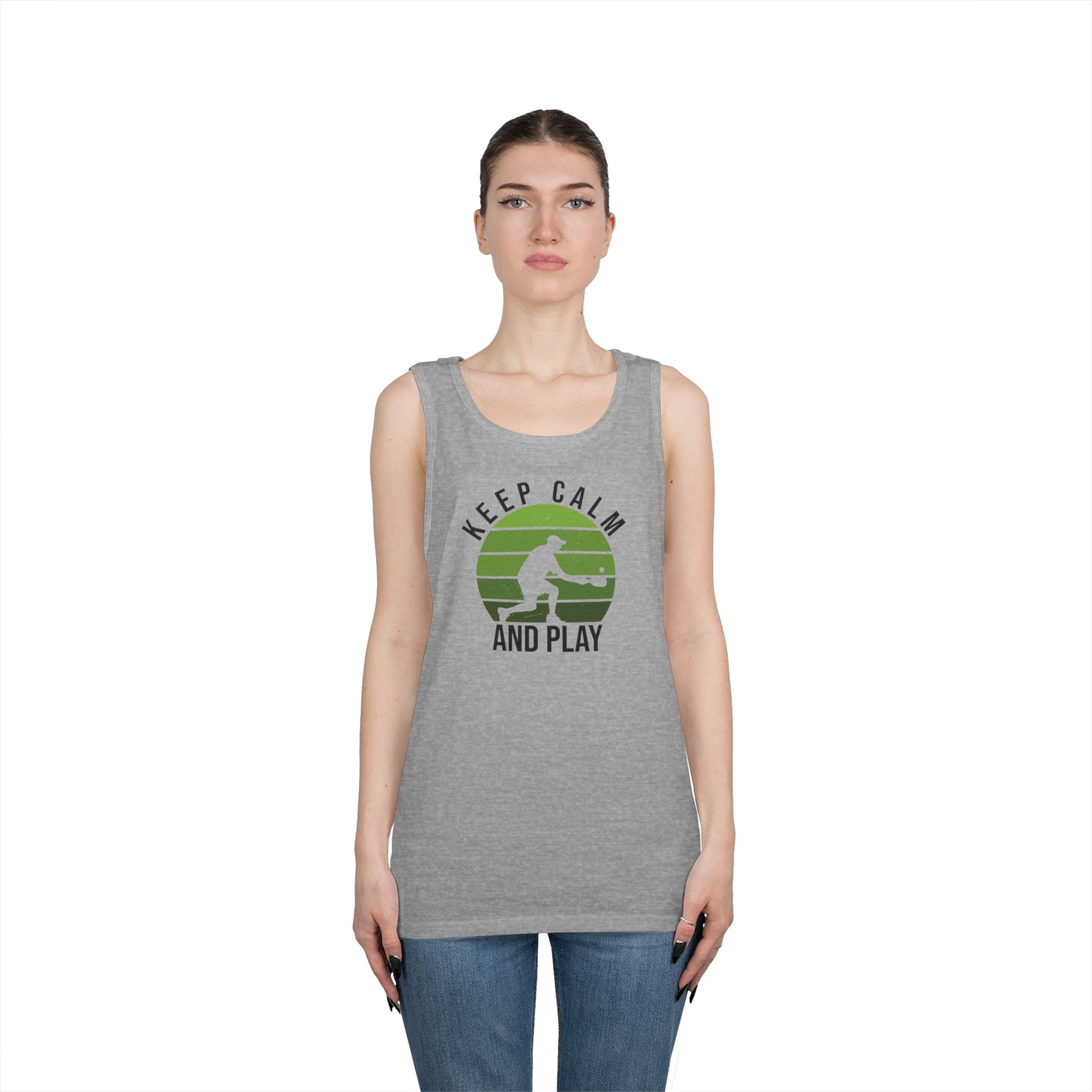 Women's Stylish Pickleball Tank Top - Keep Calm and Play
