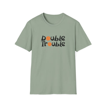 Men's Funny Pickleball T-shirt - Double Trouble Green