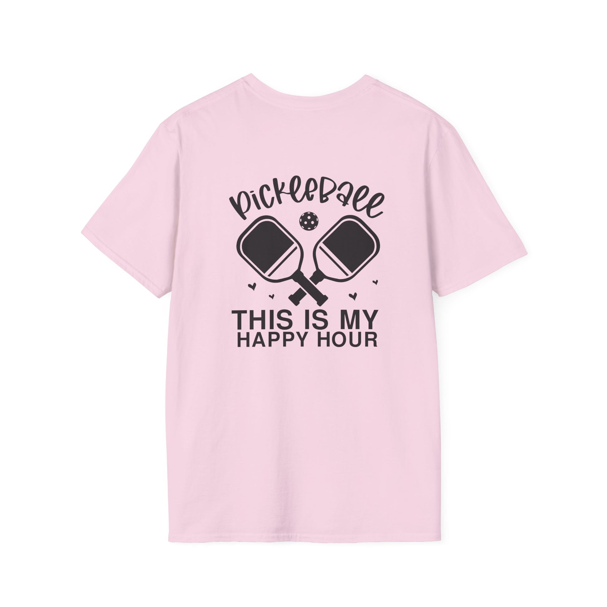 Women's Comfy Pickleball T-shirt - Pickleball This Is My Happy Hour