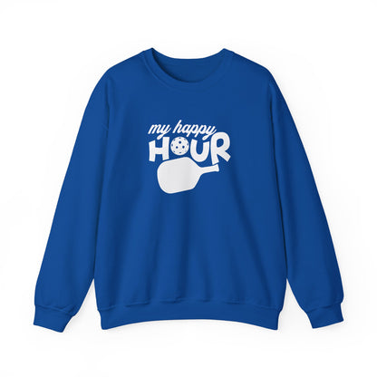 Women's Lightweight Pickleball Sweatshirt - My Happy Hour Royal