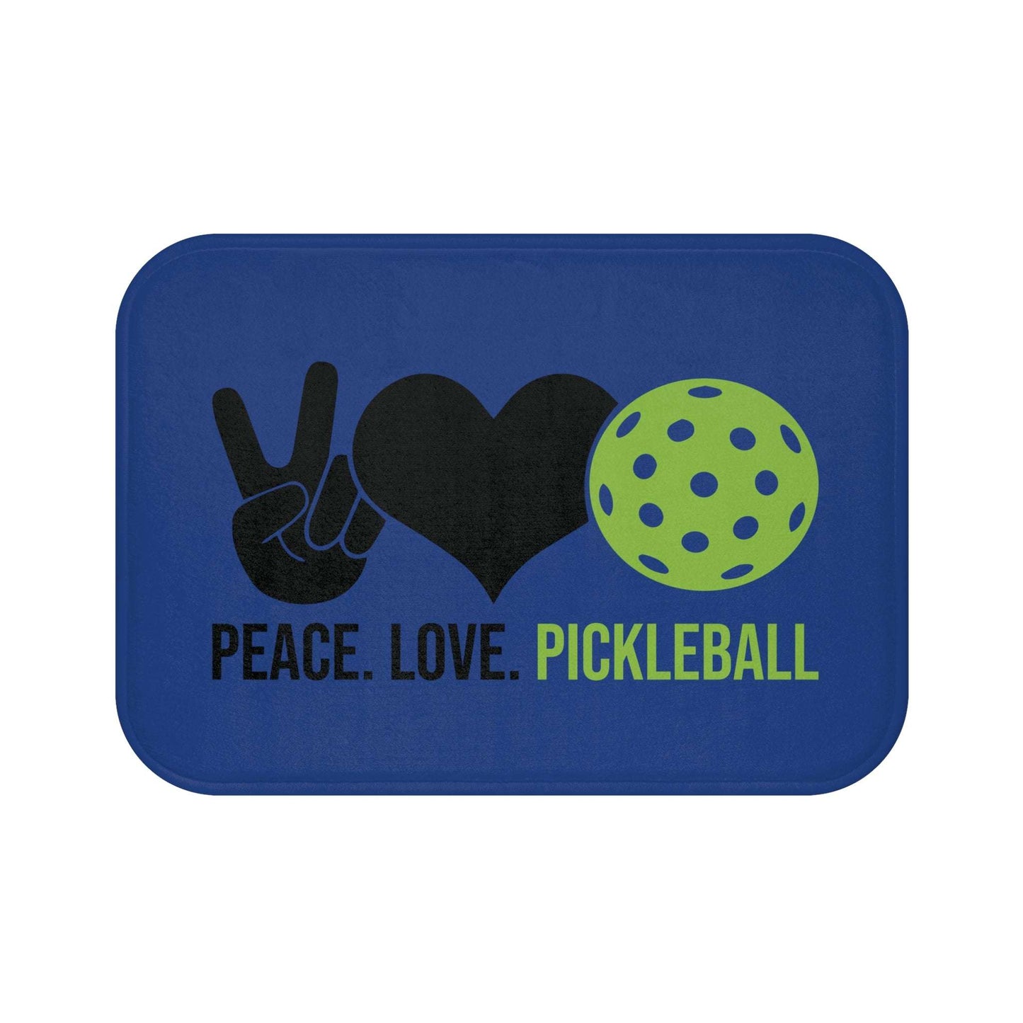 Pickleball Unique Bath mat - Peace, Love, Pickleball Blue