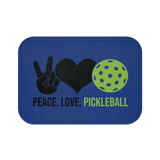 Pickleball Unique Bath mat - Peace, Love, Pickleball Blue