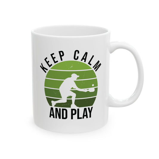 Pickleball Unique Mug - Keep Calm and Play White