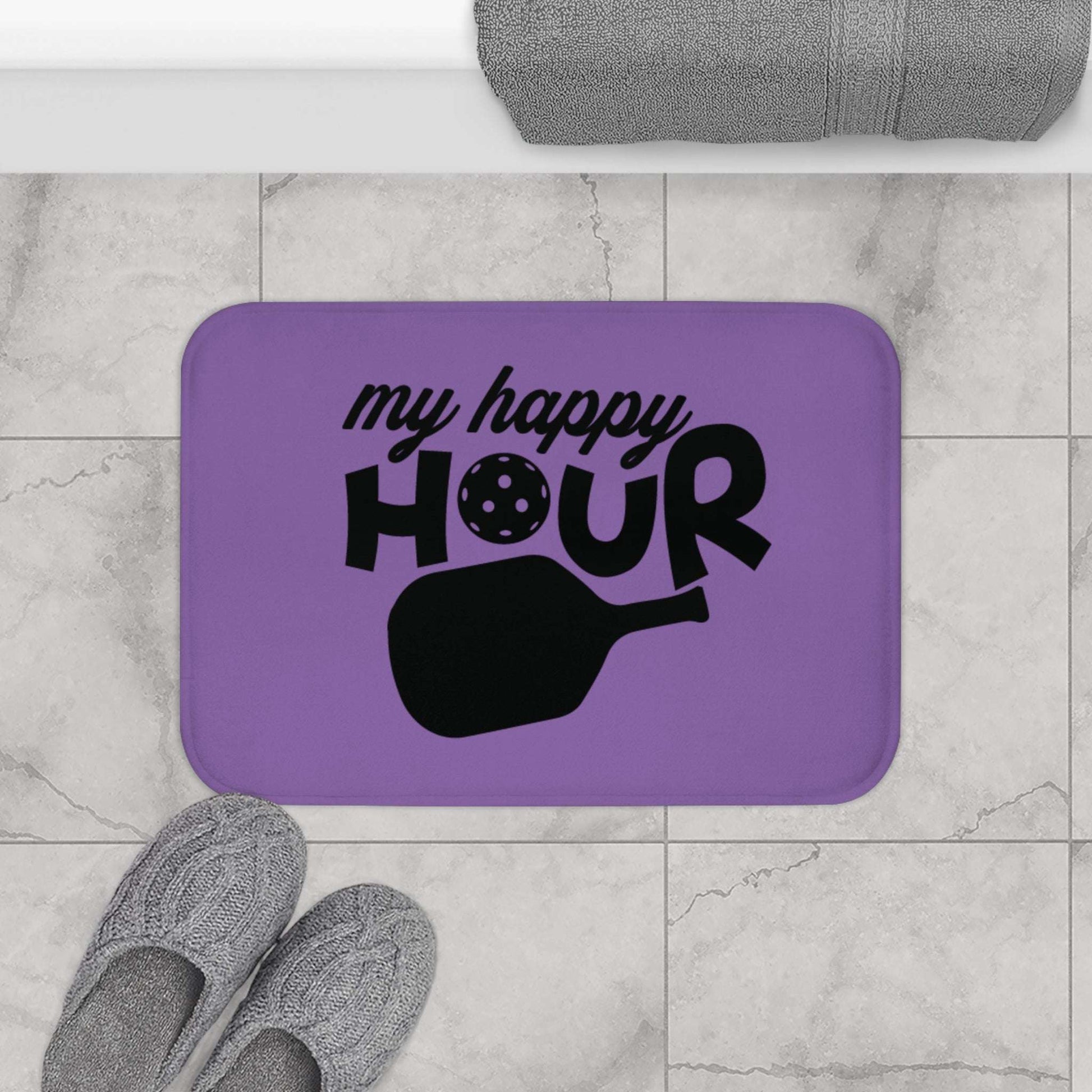 Pickleball Colorful Bath mat - My Happy Hour