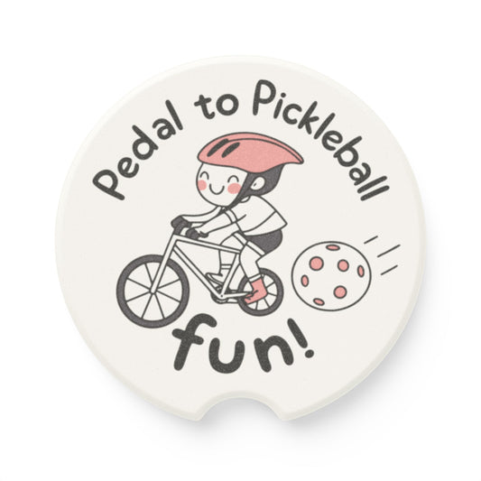 Pickleball Cute Car Coaster - Pedal to Pickleball 2.6'' × 2.6"