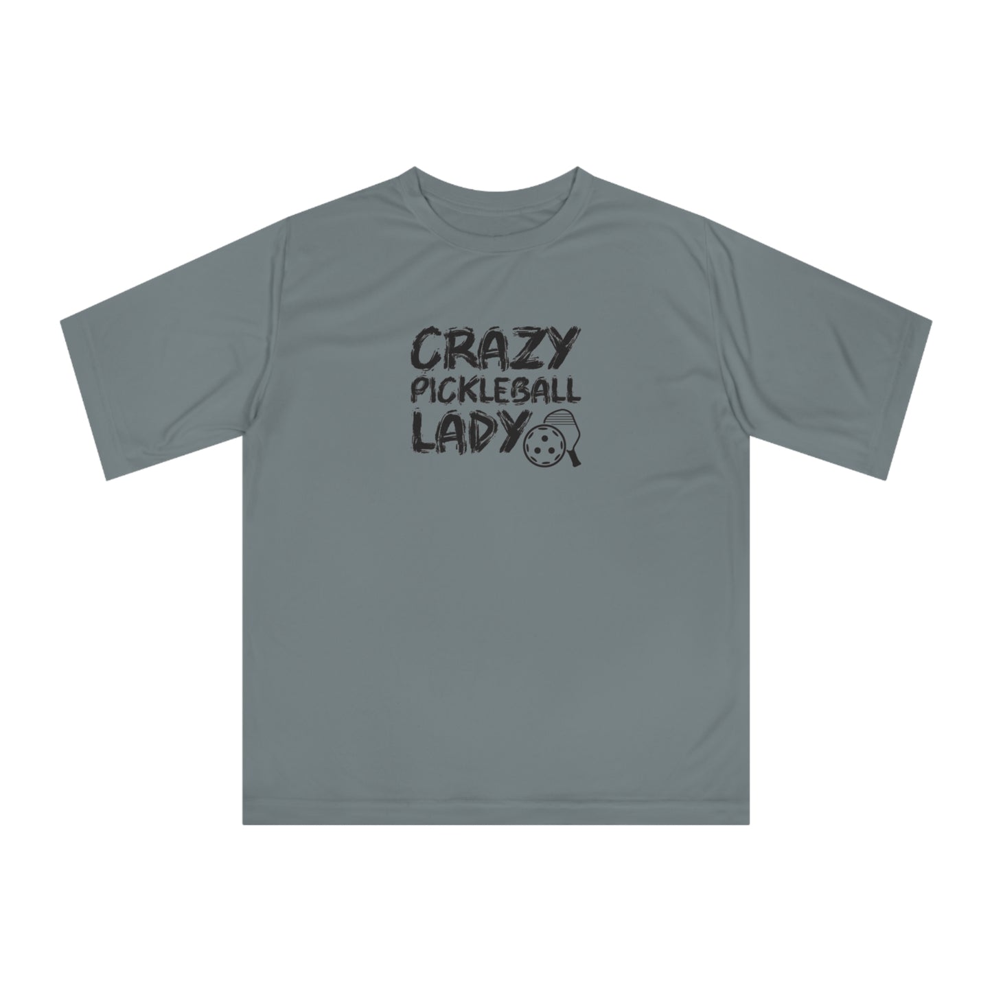 Women's Funny Pickleball T-shirt - Crazy Pickleball Lady Gray