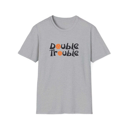 Men's Funny Pickleball T-shirt - Double Trouble Gray