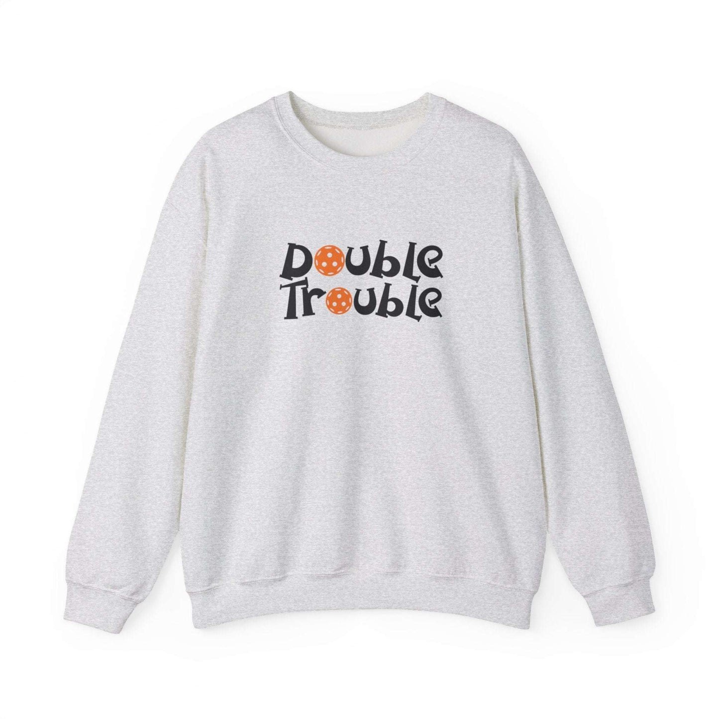 Men's Quirky Pickleball Sweatshirt - Double Trouble Gray