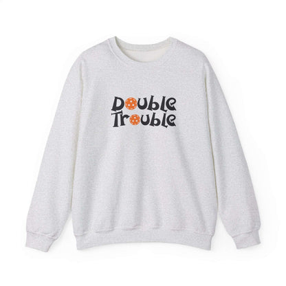 Men's Quirky Pickleball Sweatshirt - Double Trouble Gray