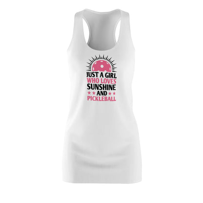Women's Pickleball Dress - Just a Girl Who Loves Sunshine & Pickleball White
