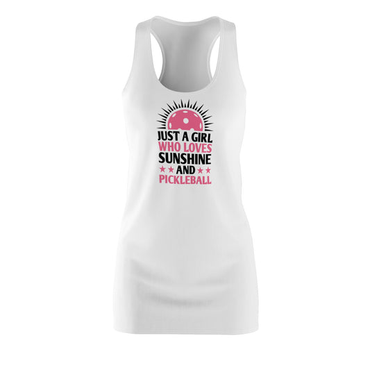 Women's Pickleball Dress - Just a Girl Who Loves Sunshine & Pickleball White