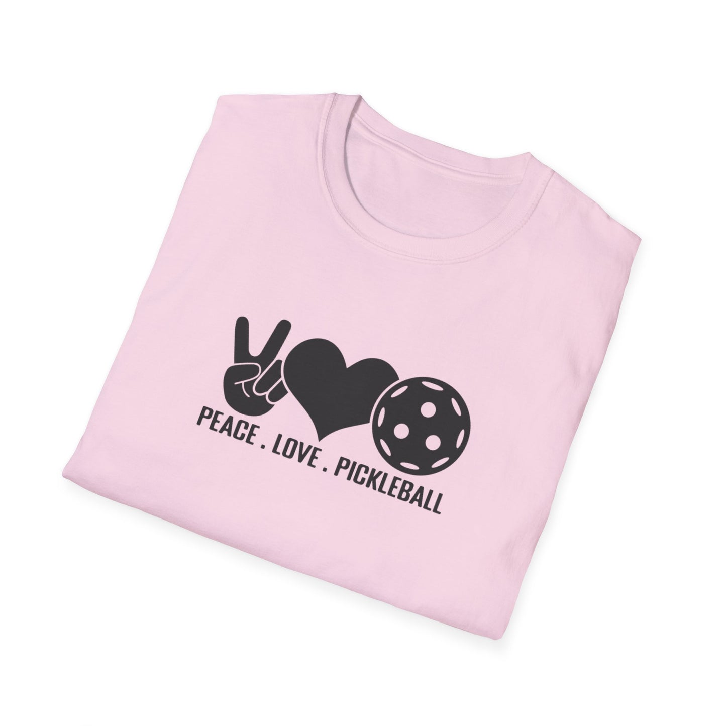 Women's Stylish Pickleball T-shirt - Peace, Love, Pickleball