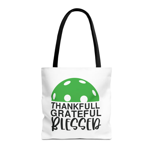 Pickleball Unique Tote Bag - Thankful Grateful Blessed Black