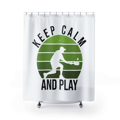 Pickleball Unique Shower Curtain - Keep Calm and Play White