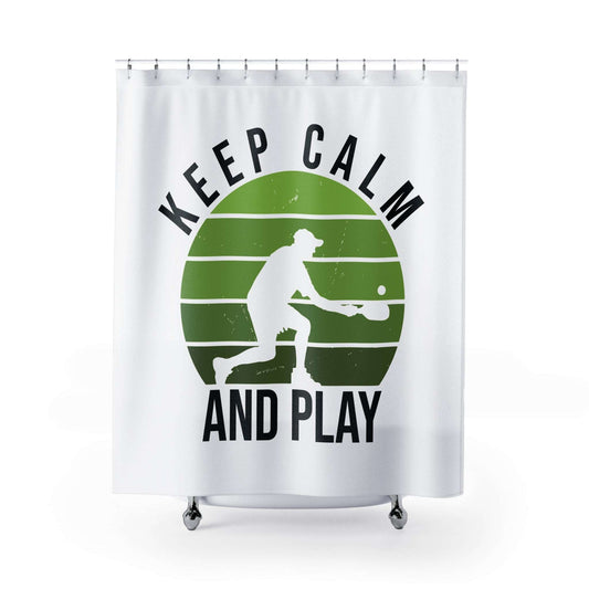 Pickleball Unique Shower Curtain - Keep Calm and Play White