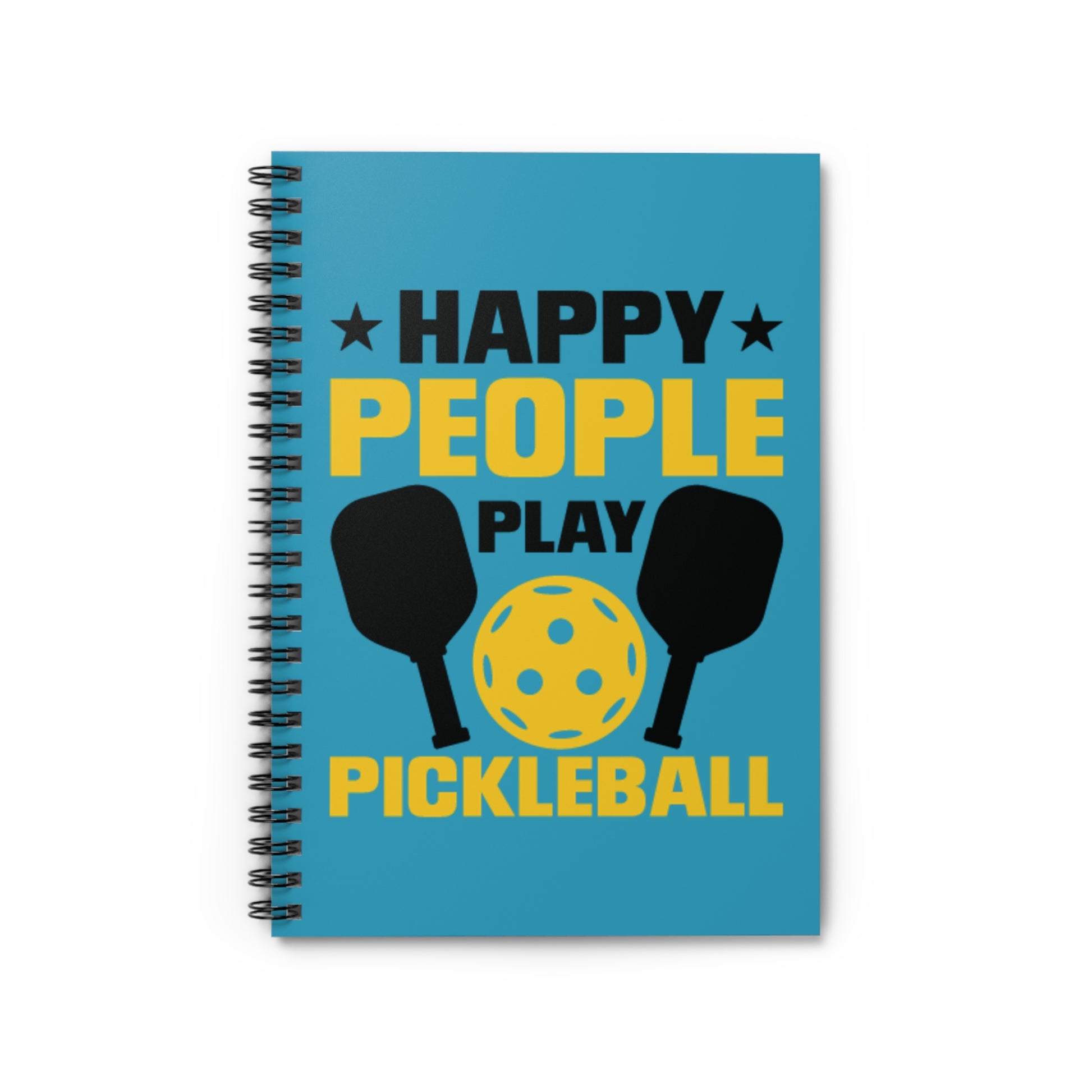 Pickleball Colorful Notebook - Happy People Play Pickleball Blue