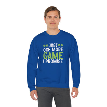 Men's Durable Pickleball Sweatshirt - Just One More Game I Promise