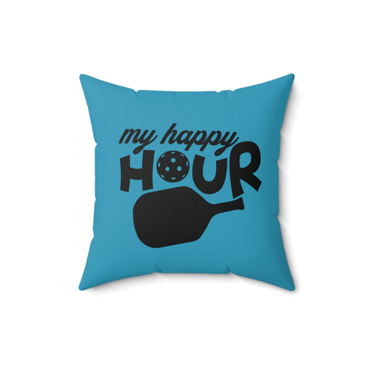 Pickleball Eye-Catching Pillow - My Happy Hour Blue