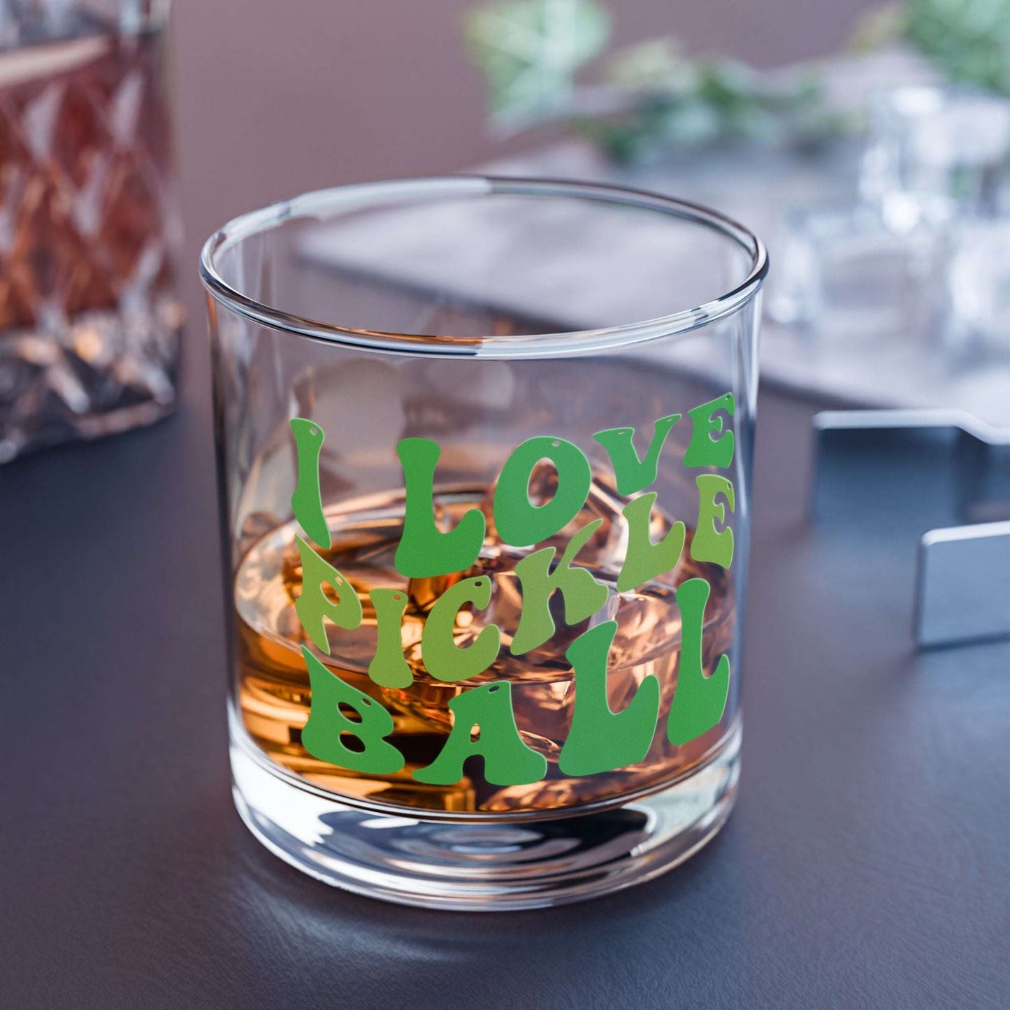 Pickleball Cute Rocks Glass - I Love Pickleball