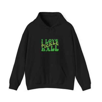 Women's Soft Pickleball Hoodie - I Love Pickleball Black