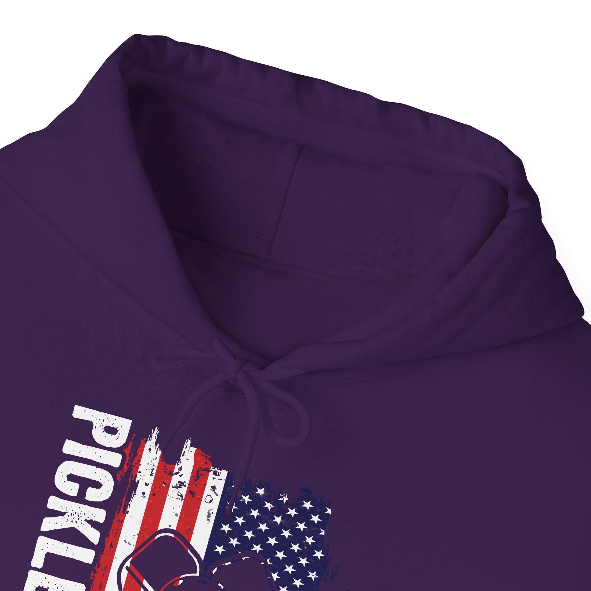 Men's Comfy Pickleball Hoodie - Pickleball with American Flag