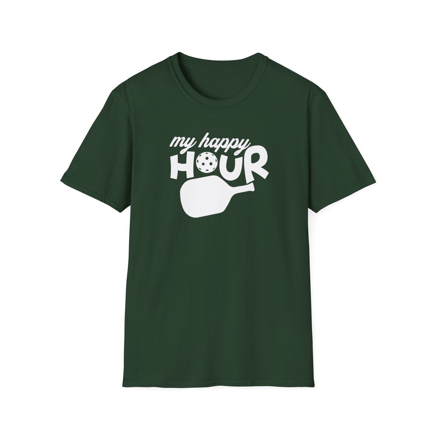 Women's Soft Pickleball T-shirt - My Happy Hour Green