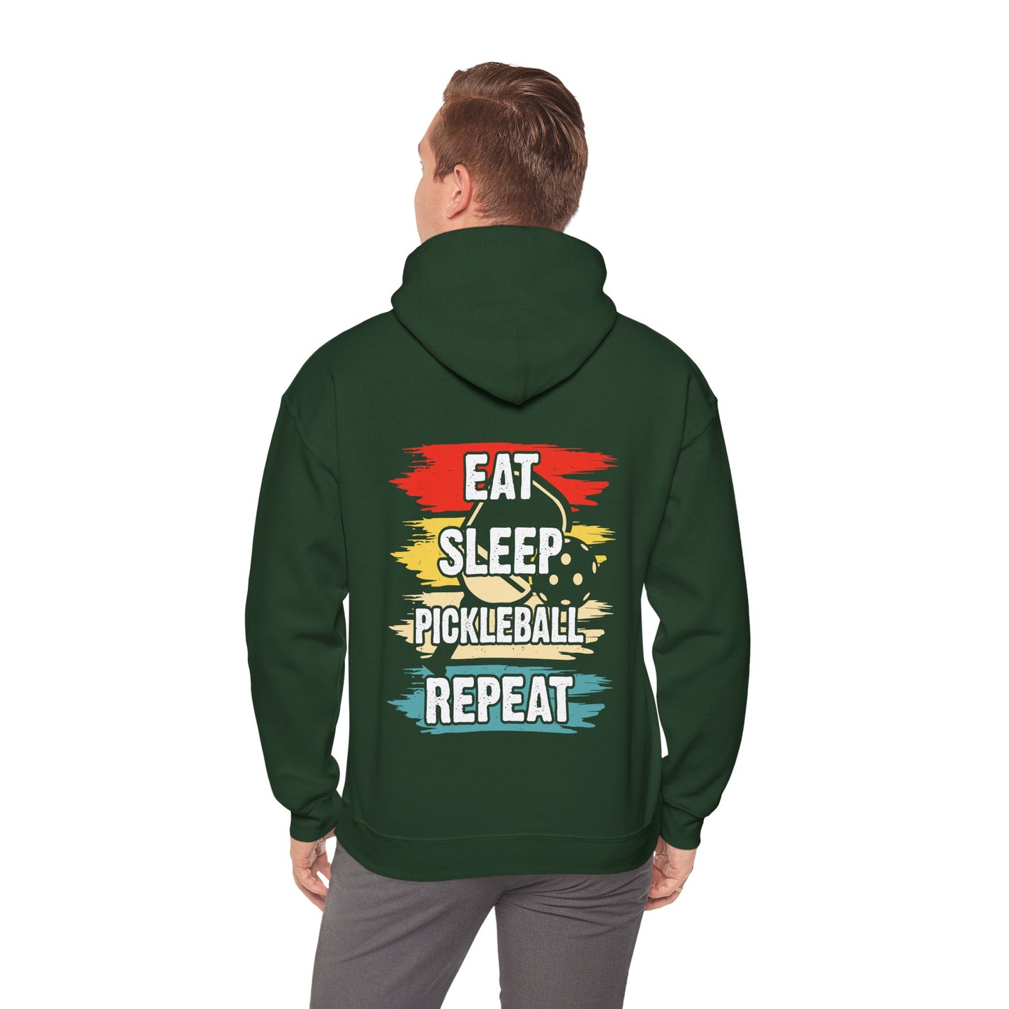 Men's Pickleball Hoodie - Eat Sleep Pickleball Repeat Retro
