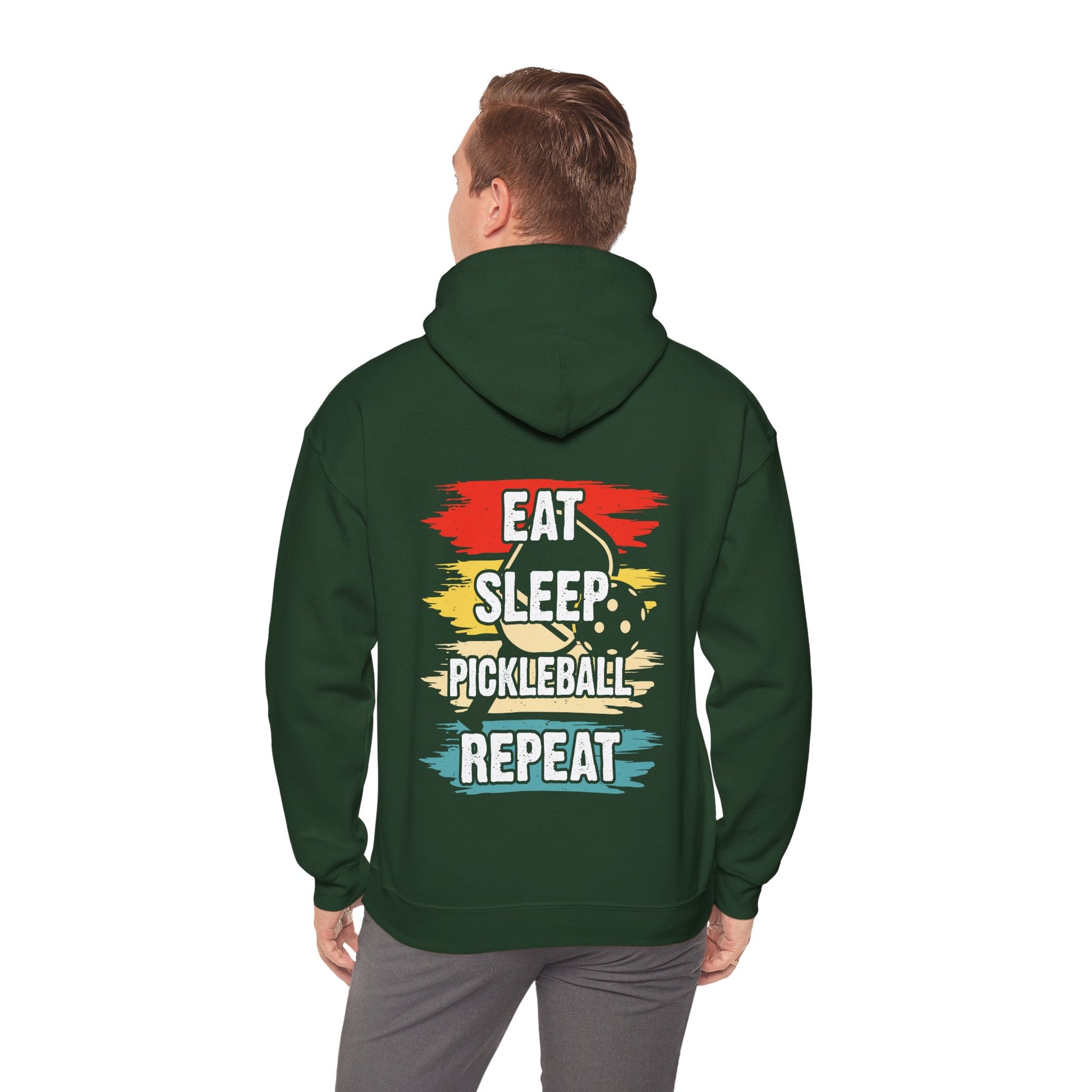 Men's Pickleball Hoodie - Eat Sleep Pickleball Repeat Retro