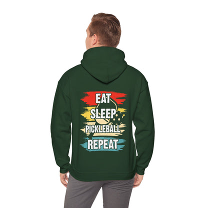Men's Pickleball Hoodie - Eat Sleep Pickleball Repeat Retro