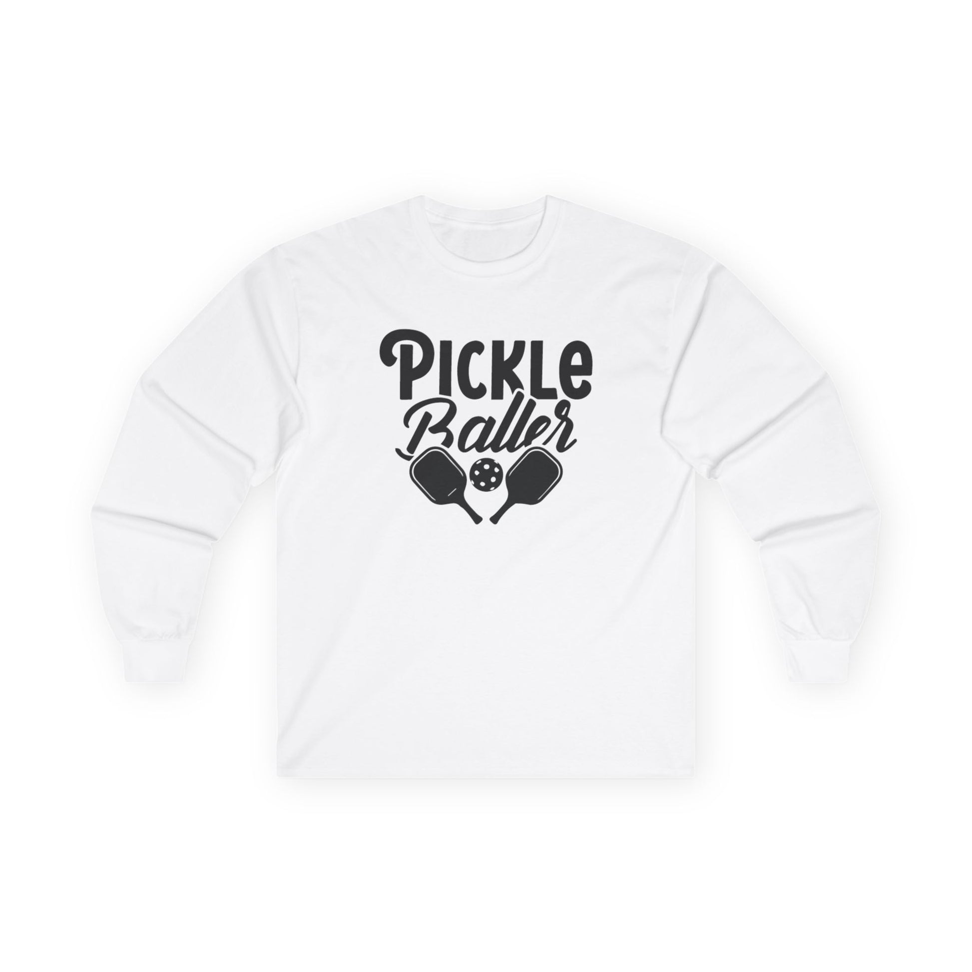 Men's Comfy Pickleball Long Sleeves top - Pickleballer White