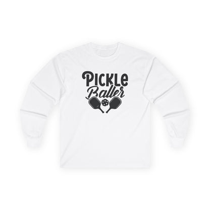 Men's Comfy Pickleball Long Sleeves top - Pickleballer White