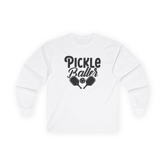 Men's Comfy Pickleball Long Sleeves top - Pickleballer White