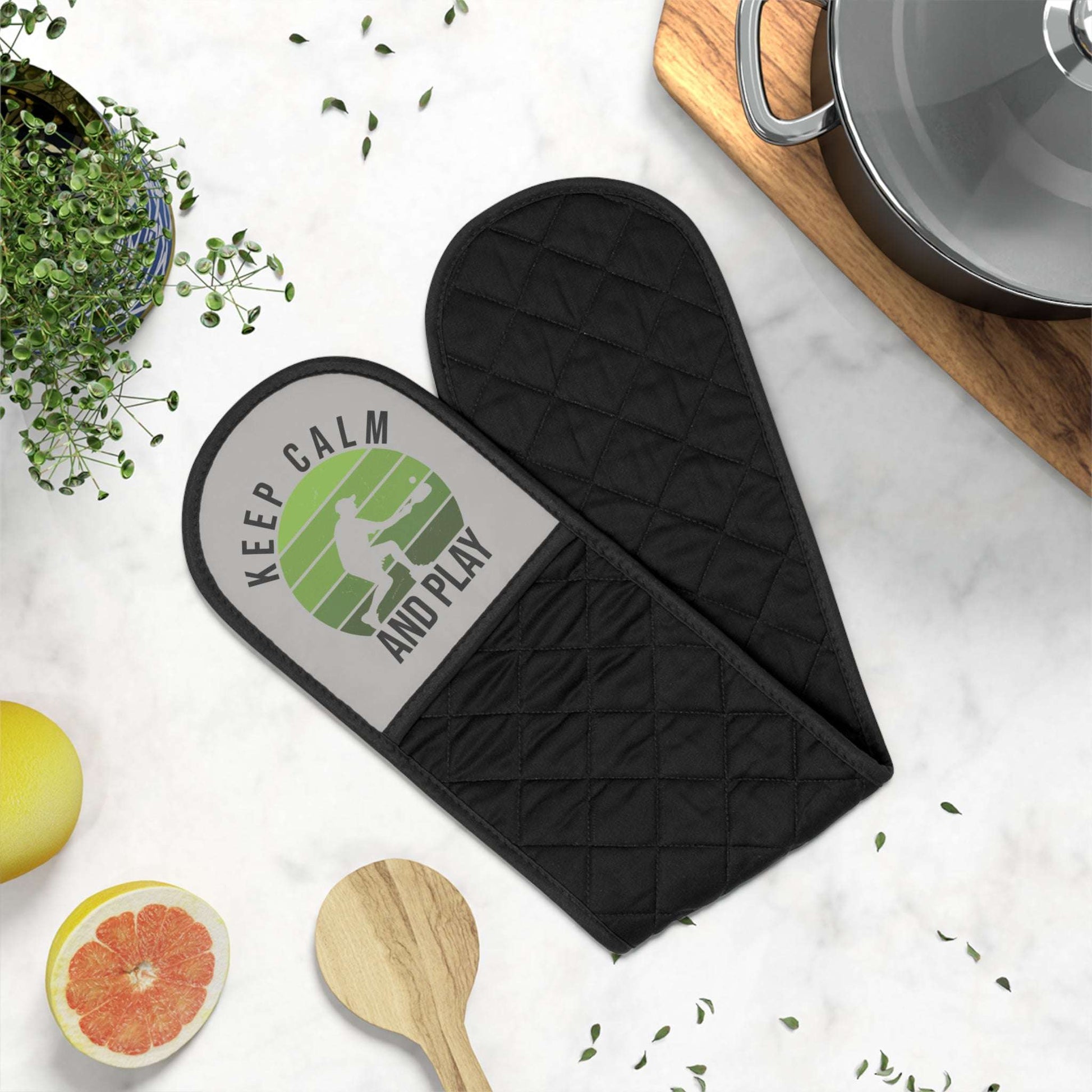 Pickleball Funny Oven Mitts - Keep Calm and Play