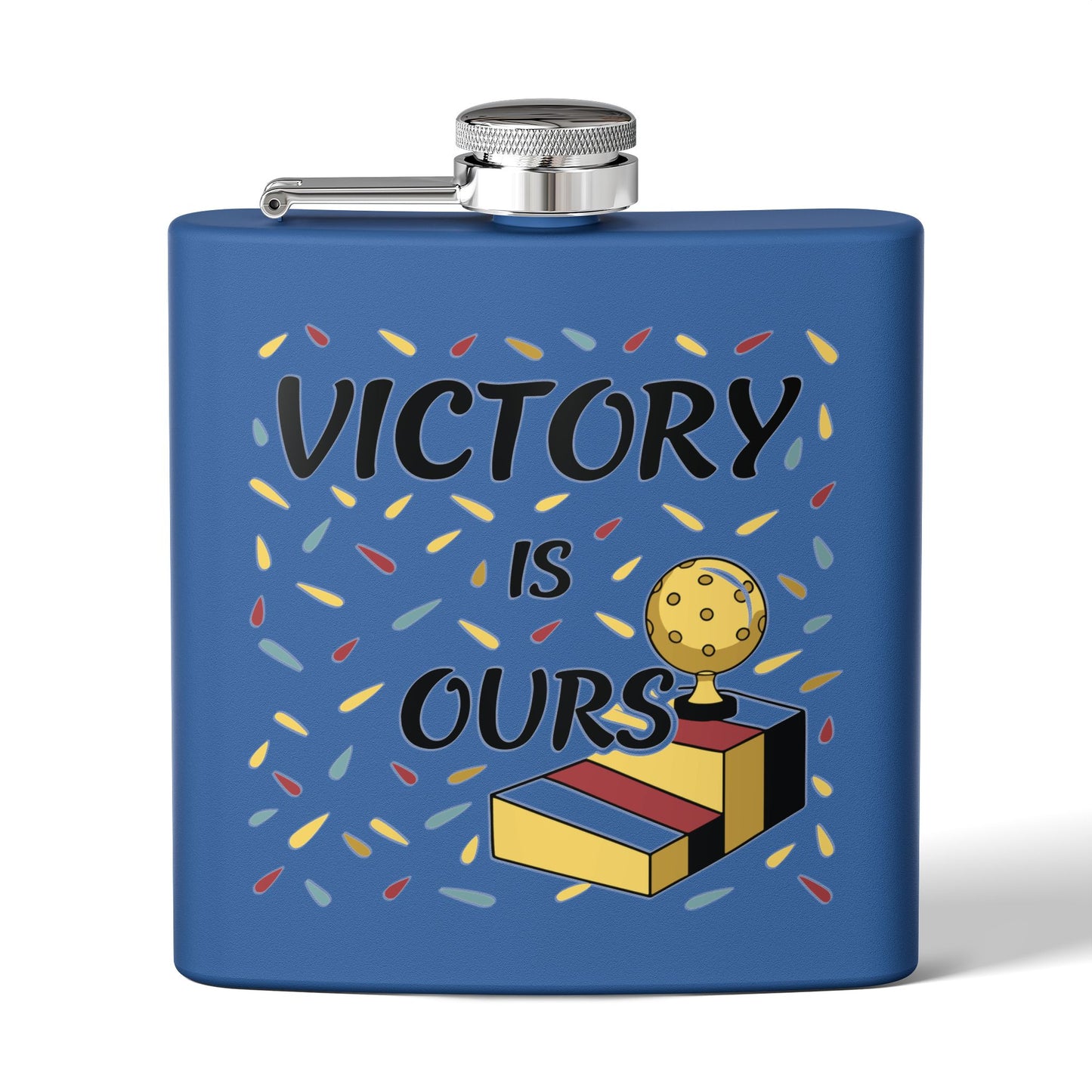 Pickleball Vibrant Flask - Victory is Ours Royal