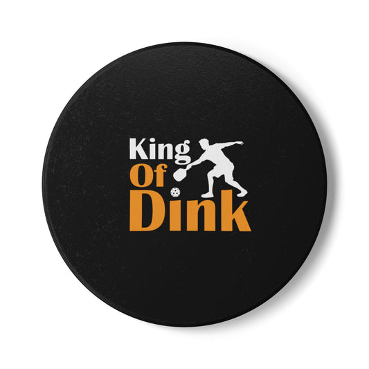 Pickleball Cool Ceramic Coaster - King of Dink Black