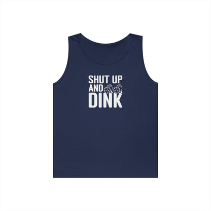 Men's Funny Pickleball Tank Top - Shut Up and Dink Navy