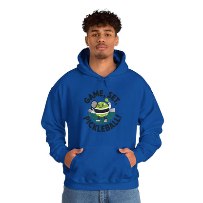 Men's Cute Pickleball Hoodie - Game, Set, Pickleball