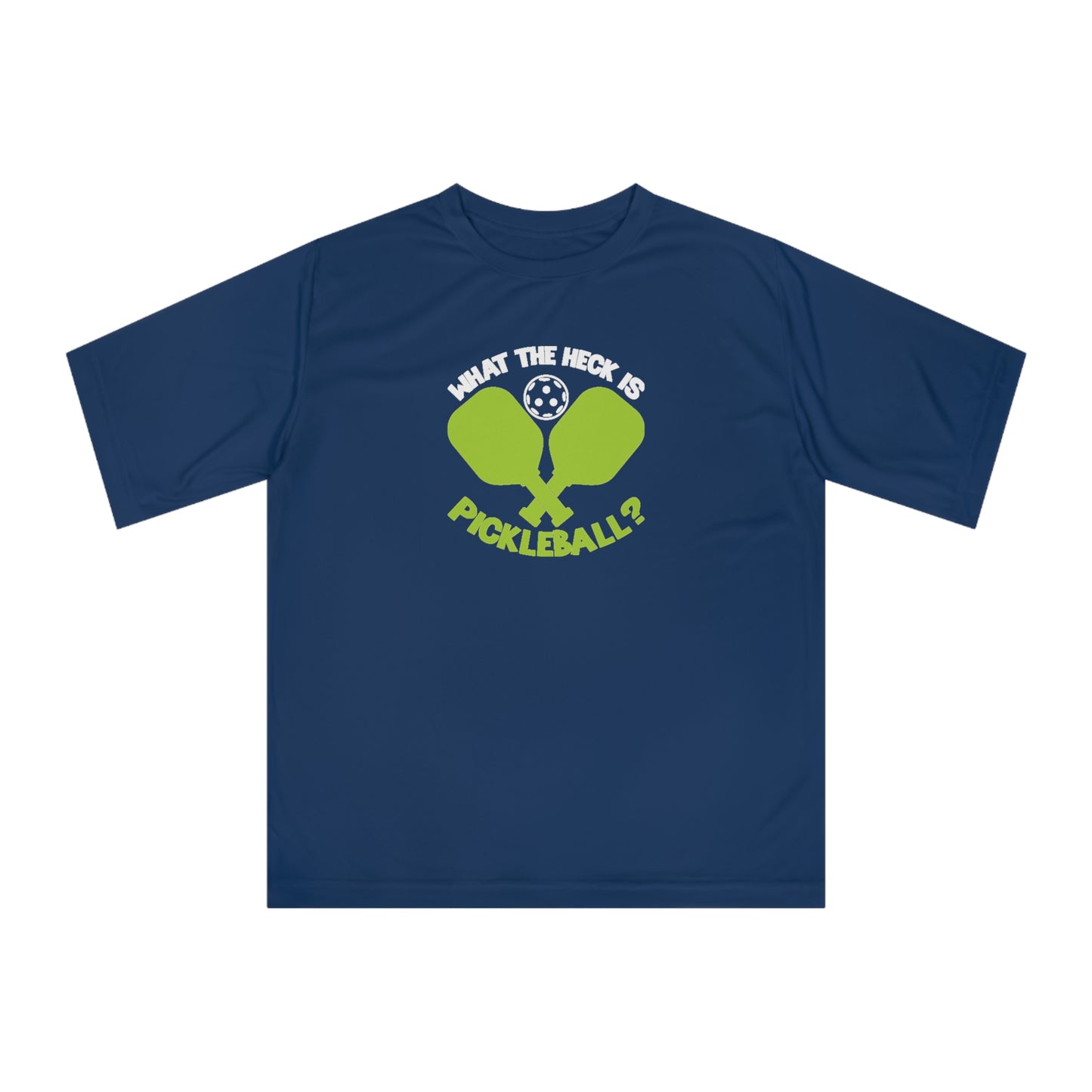 Women's Funny Pickleball T-shirt - What the Heck Is Pickleball? Navy